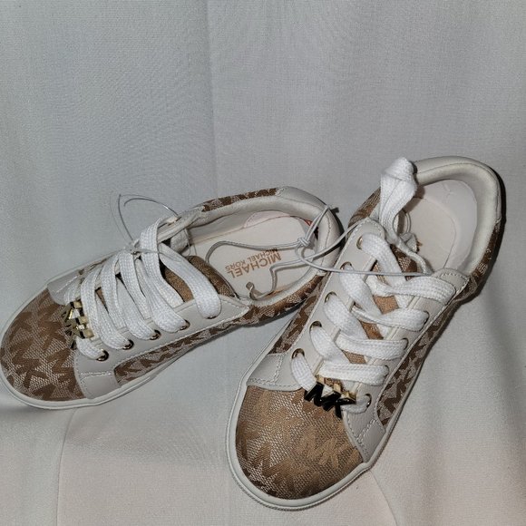 Michael Kors Shoes Michael Kors White And Gold Little Girl Shoe Size 1 Nwot Tennis Shoe